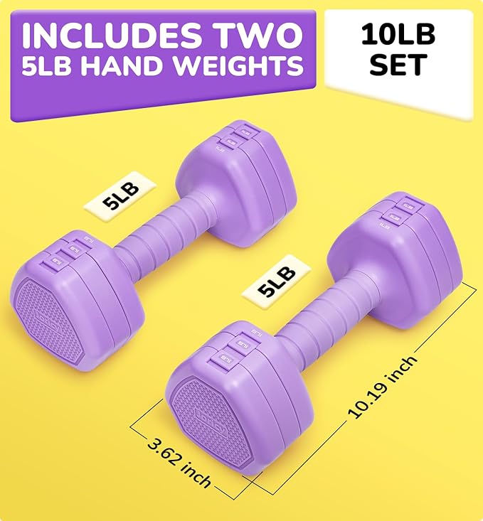 10LBS 20LBS 30LBS Dumbbells Adjustable Dumbbell Set of 2, Hand Weights for Women Men Free Weight Dumbbells Sets for Home Gym & Outdoor Exercise Workout Strength Training Equipments