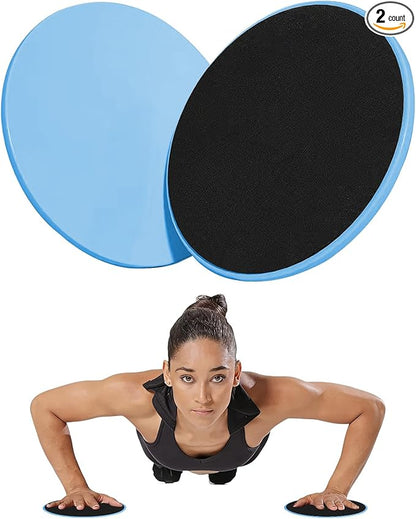 Exercise Core Sliders Glid Discs 2 Pack - Dual-Sided Workout Sliding Discs for Home Gym, Pilates, Physical Therapy, Ab & Full Body Training