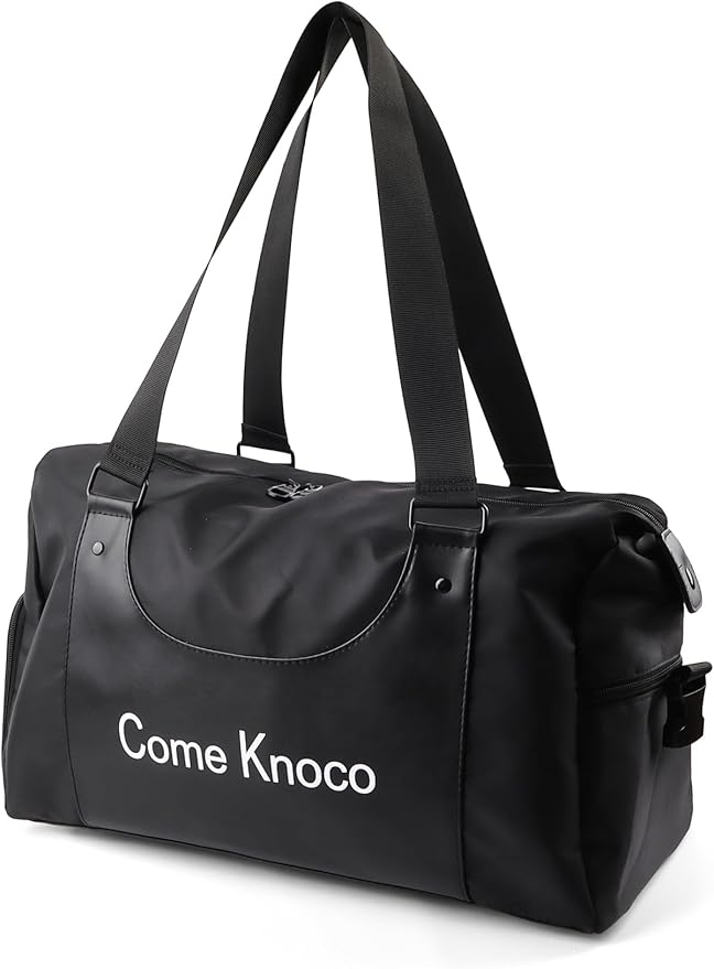 Sports Duffle Bag Gym Bag for Men with Shoe & Wet Compartments Yoga Swim Bag Weekend Travel Accessories（Black）