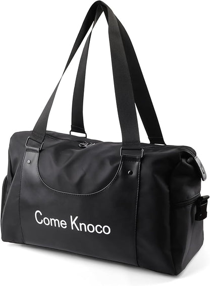 Sports Duffle Bag Gym Bag for Men with Shoe & Wet Compartments Yoga Swim Bag Weekend Travel Accessories（Black）