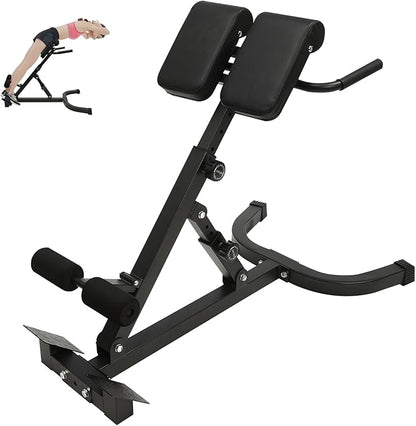 Roman Chair Back Extension Machine Foldable 5 Position Adjustable Sit up Exercise Multi-Functional Hyperextension Bench Workout Equipment Ab Machine Angle Height Adjust 330LBS Heavy-Duty for Home Gym
