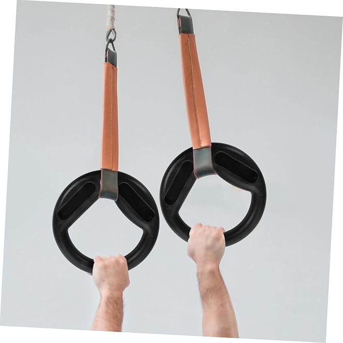 2pcs Heavy Duty Gymnastic Rings Straps for Pull up Bar Workout Rings for Strength Training and Bodyweight Exercises and Gym