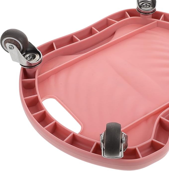 PRETYZOOM 4-wheel Ab Roller Core Strengthening Abdominal Trainer with Quiet Sliding Wheels and Knee Pad, Pink Fitness Equipment for Home and Travel Exercise