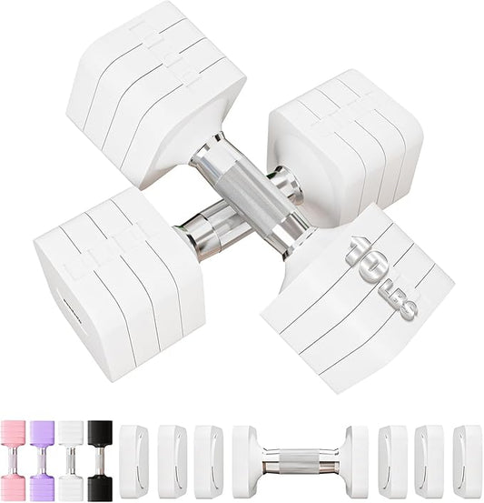 15LB 20LB 30LB 40LB 50LB Adjustable Dumbbell Set Free Weights Dumbbells Set for Women Men Hand Weights Sets Adjust Dumbbell Weight Sets for Home Gym Exercise Workout Strength Training Equipments