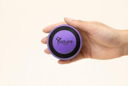 Posture Magic Massage Ball Kit for Myofascial Trigger Point Release & Deep Tissue Massage - Set of 6 - Large Foam/Small Foam/Lacrosse/Peanut/Spiky/Hand Exercise Ball (Purple)