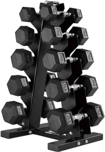 HolaHatha Hexagonal Dumbbell Weights Set, Home Gym Equipment Set, Portable Weighted Exercise Dumbbells for Fitness, Training, and Lifting Workouts
