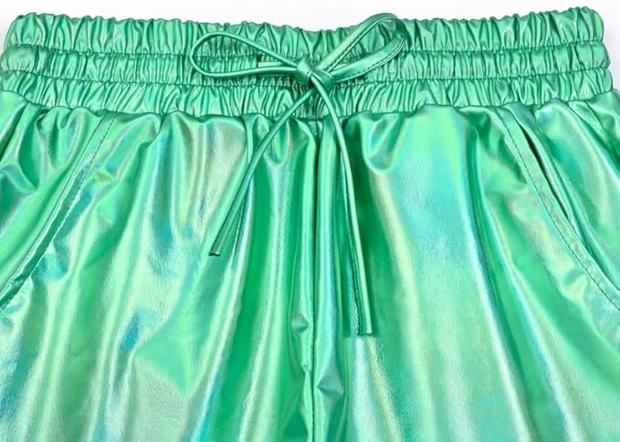 Perfashion Women's Metallic Shorts Summer Sparkly Hot Outfit Shiny Short Pants