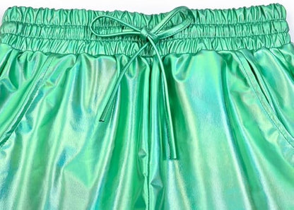 Perfashion Women's Metallic Shorts Summer Sparkly Hot Outfit Shiny Short Pants