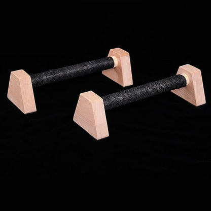 Colaxi 2 Pieces Push up Stands Pushup Handles Wood Exercise Calisthenics Bar Aerobics Anti Slip Parallettes Home Workout Equipment