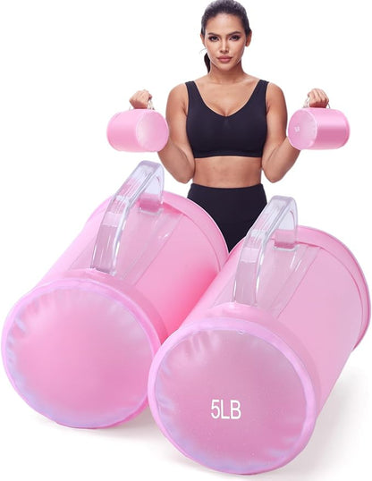Water Dumbbells,Water Filled Training Dumbbells, Travel Weights Set, Adjustable Weights to 40Lbs,30Lbs,20Lbs,10Lbs,4Lbs Dumbbell Pair,Each 20/15/10/5/2 Lbs, Portable Gym for Strength Training, Fitness and Shaping