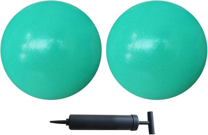 AppleRound Exercise Ball with Pump, 9-Inch Small for Pilates, Yoga, Core Stability - Choose: [Pack of 1 Ball + 1 Pump] or [Pack of 2 Balls + 1 Pump]