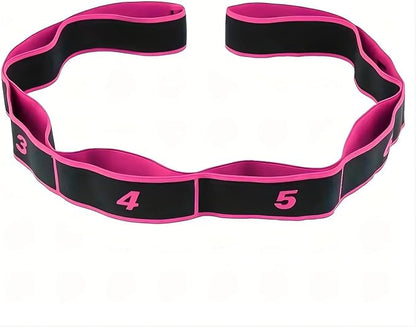 8-segment Digital Yoga Stretching Band High Elasticity Fitness Tension Band Double Layered Composite Webbing Dance Belt