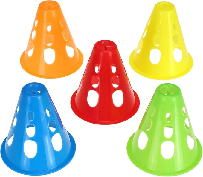 Jucoan 50 Pack 3 Inch Mini Sports Cones, Bright Colored Plastic Soccer Cones Agility Sports Training Cones for Kids Football Basketball Drills Field Markers Roller Skating Indoor Outdoor Games