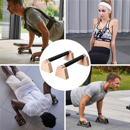 Pull Up Stand Handles Wooden Push Up Bar Beech Wood Calisthenics Exercise Equipment for Home Wood Parallettes Bar for Floor Use