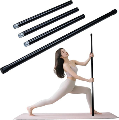 Yoga Stick 5 ft Sturdy Steel, Adjustable Stretching Stick for Mobility, Flexibility and Balance,Equipped with 5 steel pipes for fitness, rehabilitation, and posture