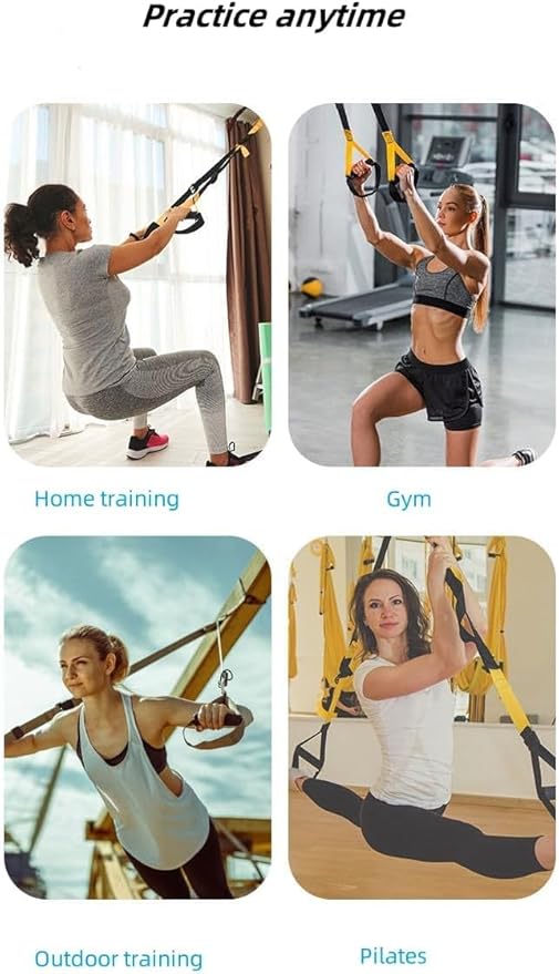 Home Suspension Training Kit – Portable Style Suspension Straps with Adjustable Bodyweight Resistance, Door Anchor & Handles for Full-Body Workouts at Home, While Traveling, or Outdoors