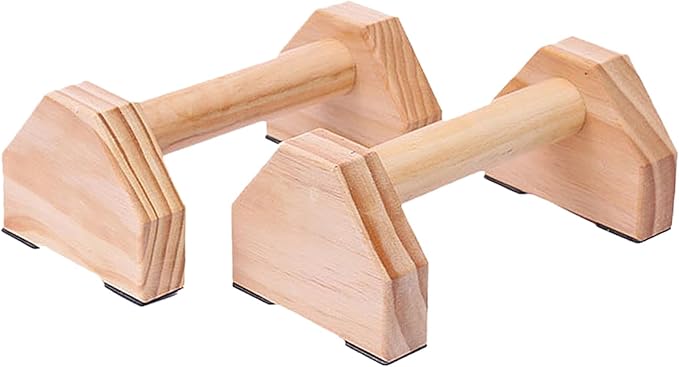 Solid Wood Handstand Bars and Push-up Frame Set for Muscle Training, Non-slip Fitness Equipment Pair for Home Calisthenics and Strength Workouts