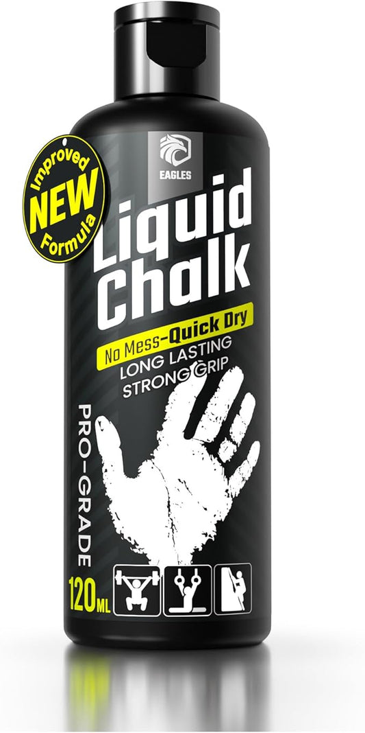 EAGLES Pro Grade Gym Liquid Chalk 50, 120 or 280ml Mess-Free Chalk for Weightlifting, Gymnastics Rock Climbing, Pole Grip, Sports Dries in Seconds - Sweat-Resistant and Long Lasting