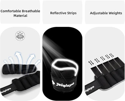 Adjustable Ankle Weights 1 Pair 2/4/6/8/10 LBS Wrist Leg Arm Weights for Women Men Kids,Strength Training with Removable Weight for Fitness Gym Workout Running Walking