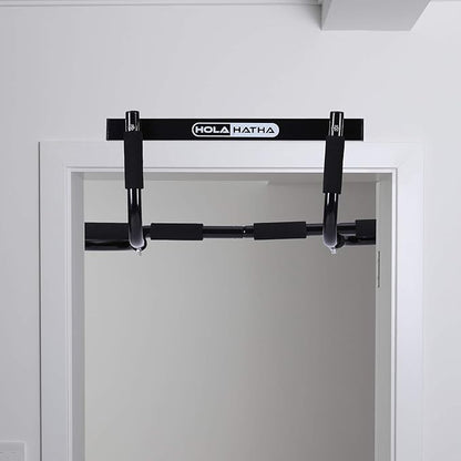 HolaHatha Heavy Duty Door Way Pull Up Bar Chin Up Dip Station for Multiuse Doorway Portable Home Fitness Gym Workout to Build Upper Body Strength