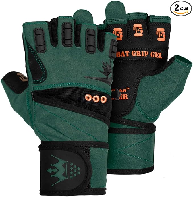 Crown Gear Weightlifting Gloves for Crossfit Workout Training - Fitness Gym Bodybuilding Gloves for Men or Women - Best for Heavy Weight Lifting Exercise Integrated Full Wrist Support Wraps