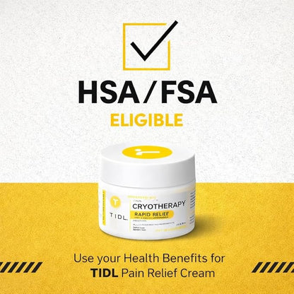 TIDL Cryotherapy Pain Relief Cream, 3 Oz, Targeted Neck Pain, Joint & Muscle Pain Relief with Organic, Plant-Based Menthol, Instant Cooling for Sport & Post Workout Full Body Recovery