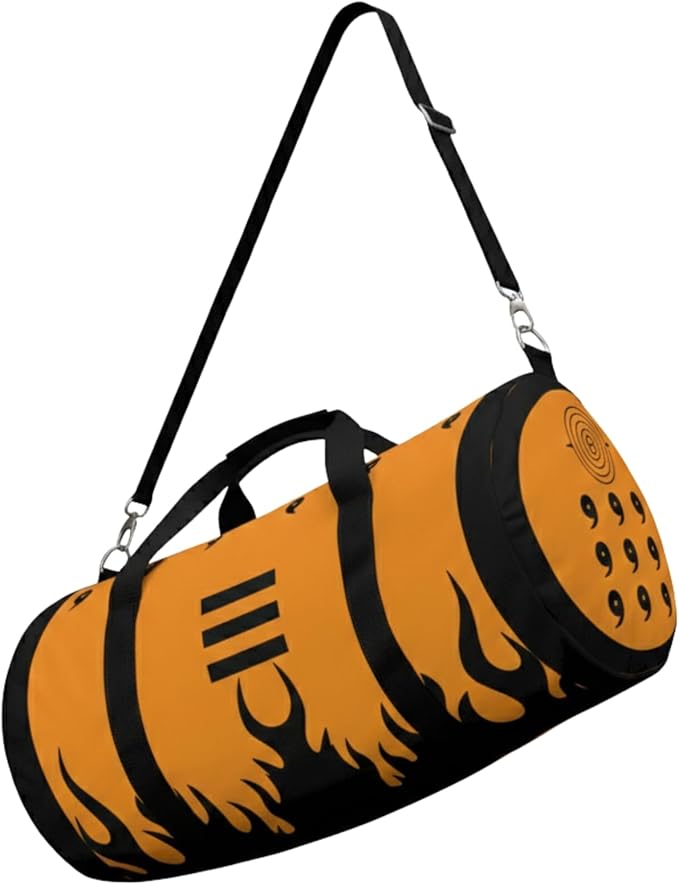 Anime Gym Bag for Women Men - Large Capacity Waterproof Workout Fitness Travel Sports Bags Fashion Street Camping ExpandaCLe Carry On Duffle Bag For Couple (Yellow Nne Tails) PTY