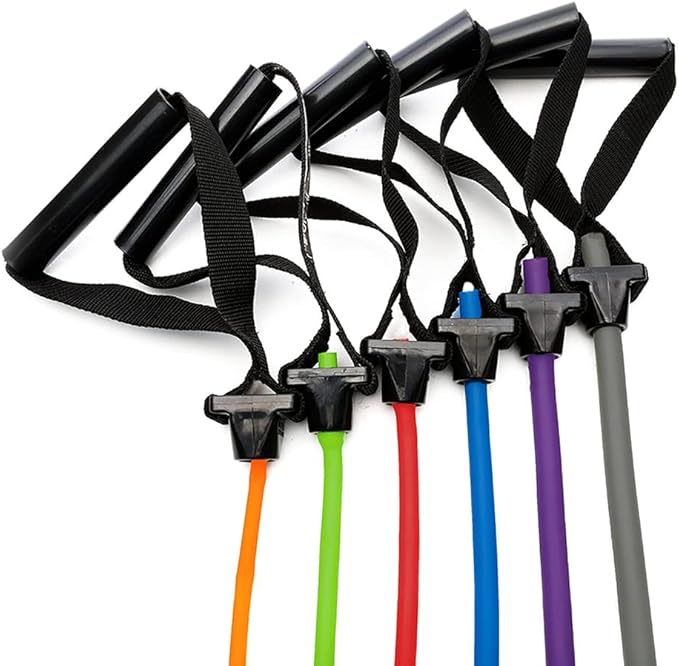Power Systems Versa Tube Plus Resistance Bands with Handles 48" Exercise Tubing, Multiple Resistance Levels for Strength Training, Home Gym, Physical Therapy & Travel