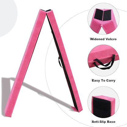 8FT/9.5FT Folding Balance Beam, Portable Gymnastics Beam Equipment with Non Slip Rubber Base & Suede Cover for Training/Practice/Professional Home Exercise
