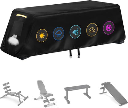 Weight Bench Cover, Heavy Duty 420D Oxford Exercise Workout Bench Cover Waterproof Outdoor，Home Gym All-weather Protective Covers Fit for Sit-up Board Flat Lifting Benches and Fitness Equipment Indoor