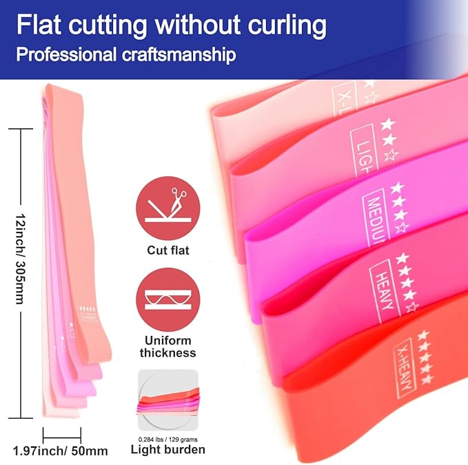 Resistance Loop Exercise Bands Exercise Bands for Home Fitness, Stretching, Strength Training, Physical Therapy,Elastic Workout Bands for Women Men Kids
