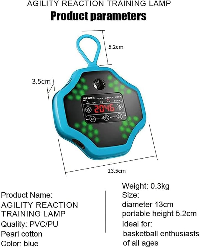Speed Agile Reaction Lights, Reaction Training Lights Set with Buzzer and 27 Training Modes, TPU Material and Durable Drop-Proof, Display Training Data, for Fitness, Training Speed Agility