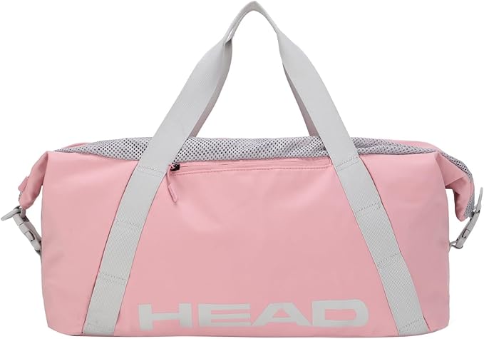 HEAD 45L Pink Waterproof Gym Duffel Bag for Women, Large Capacity Weekender Overnight Bag with Detachable Strap, Lightweight Travel Tote for Fitness, Yoga & Business Trips