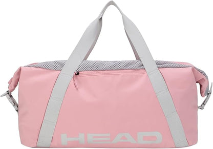 HEAD 45L Pink Waterproof Gym Duffel Bag for Women, Large Capacity Weekender Overnight Bag with Detachable Strap, Lightweight Travel Tote for Fitness, Yoga & Business Trips