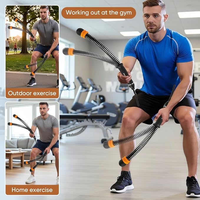 Adjustable Ropeless Battle Ropes, Cordless Weighted Training Ropes for Home Gym, Portable Exercise Equipment for HIIT, Strength & Full Body Workout – 3 lbs per Pair