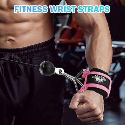 Wrist Cuffs for Cable Machines – Padded & Adjustable Straps for Lateral Raises, Tricep Pushdowns & Strength Training