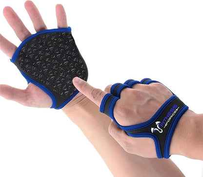 FITNESS FORCE Workout Gloves for Men & Women Partial Weight Lifting Gloves Non-Slip Gym Grip for Weight Lifting Calluses Guard Fingerless Exercise Gloves with Full Palm Protection