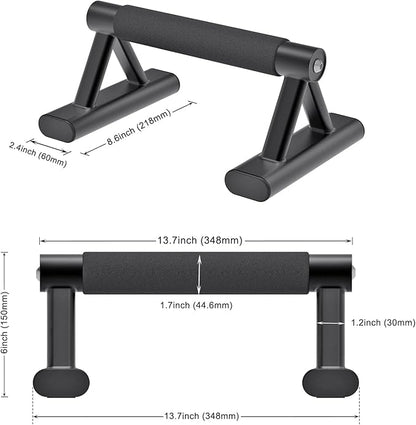 SELEWARE Wood push up bars Parallettes bars Anti-slip Handstand Bars for Calisthenics, Fitness, Floor workouts Solid Wood with Sturdy Metal Bracket, Support 600 lbs