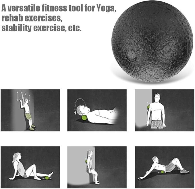 Foam Massage Tool Yoga Massage Ball Relax Muscles Ergonomic Foam Roller for Back Pain Relief, Yoga, Exercise (10CM Single Ball)