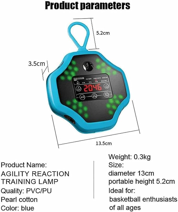 Agility Training Light, Smart Reaction Lights with Counting and Timing Function, Four-Color Strobe Change and 26 Gear Frequency Adjustable, for Speed Physical Training, Fitness, Sports