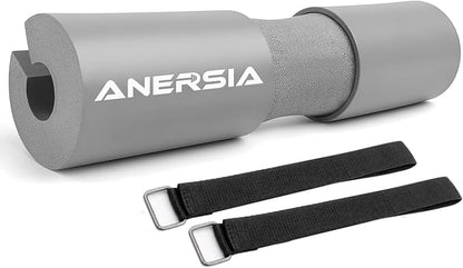 Barbell Pad for Squats & Hip Thrusts – 1.2” Extra-Thick High-Density Foam – Non-Slip Neck & Shoulder Support Cushion – Fits Olympic & Standard Bars – Quick On/Off Design + 2 Securing Straps