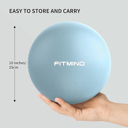 FITMIND_Pilates Ball 10 Inch Anti-Burst Slip Resistant Mini Yoga Ball for Fitness, Core Training, Physical Therapy, Balance, Stability, Stretching 200kg 440lbs Capacity