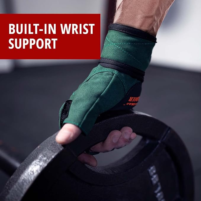 Crown Gear Weightlifting Gloves for Crossfit Workout Training - Fitness Gym Bodybuilding Gloves for Men or Women - Best for Heavy Weight Lifting Exercise Integrated Full Wrist Support Wraps