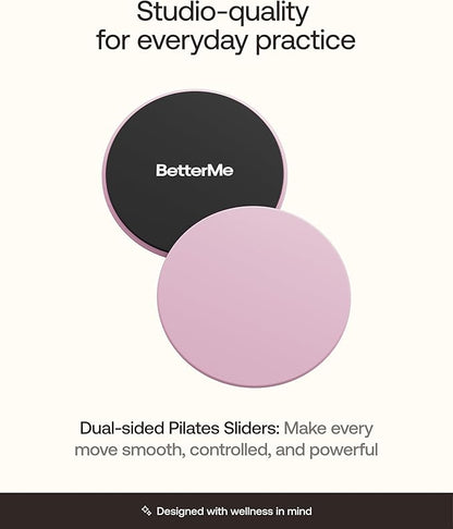 BetterMe Pilates Sliders – Dual-Sided Exercise Sliders for Core Training – Compact Workout Gliders for Home Fitness, Abs & Full Body Workouts