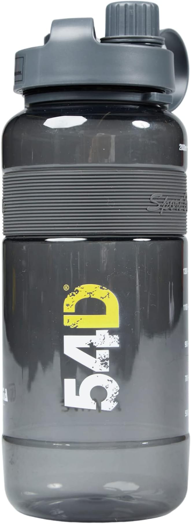 54D SPORTS WATER BOTTLE, Half Gallon Water Bottle with Time Marker, Motivational Water Bottle with Straw, for Fitness and Outdoor Activities