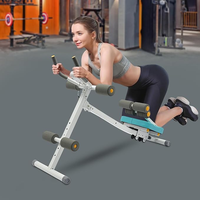 Ab Abdominal Exercise Machine, 265Lbs Adults Ab Trainer Machine with LCD Display and Resistance Bands, Foldable Core Workout Equipment for Home Gym Workout Waist Trainer