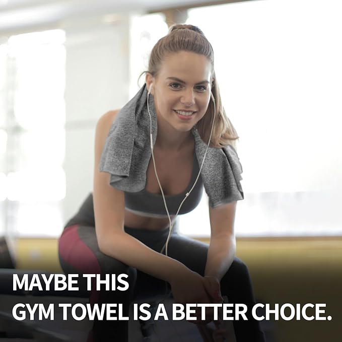 Microfiber Gym Towels - Quick Dry, Highly Absorbing, Silver ION Odor-Free Absorbent Fiber, for Men & Women - for Hot Yoga, Tennis, Running, Workout, Camping, Set of 6 Charcoal Gray (Speckled Gray)