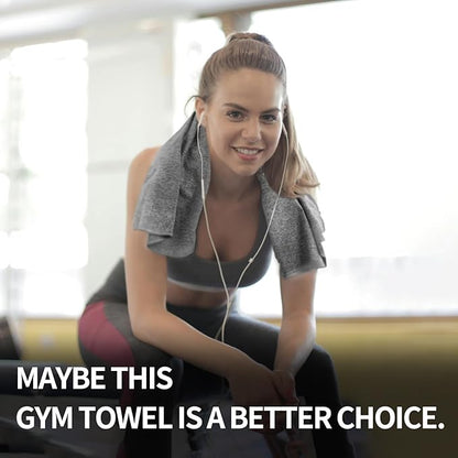 Microfiber Gym Towels - Quick Dry, Highly Absorbing, Silver ION Odor-Free Absorbent Fiber, for Men & Women - for Hot Yoga, Tennis, Running, Workout, Camping, Set of 6 Charcoal Gray (Speckled Gray)