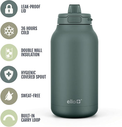 Ello Hydra 64oz Half Gallon Vacuum Insulated Stainless Steel Jug with Locking
