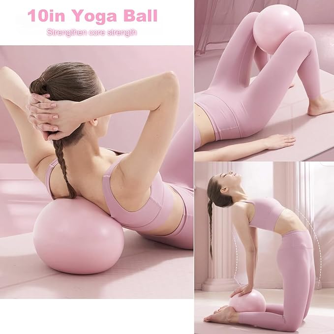 Pilates Set – Home Pilates Equipment for Women Kit with Magic Circle Pilates Ring and Ball Set, Resistance Bands & Massage Balls & Exercise Bands for Toning，Flexibility & Core Strength